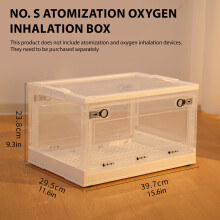 Cage de thérapie à l'oxygène portable, Transporteur pliable transparent avec masque de nébulisation pour chats et chiens, Taille S
