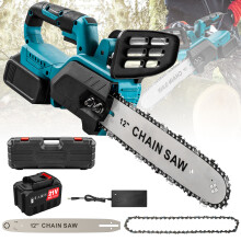 Tronçonneuse sans fil avec batterie, moteur brushless 1500W, guide de 12 pouces, pour élagage et coupe de bois