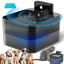 Fontaine à eau automatique pour chat et chien, 2.2L, sans fil avec capteur de mouvement, noir