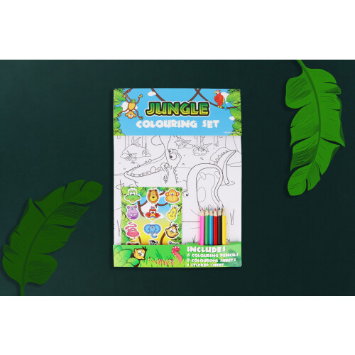 (1 Colouring Set) Jungle Colouring Set with Stickers 2