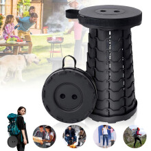 Tabouret Pliable Robuste, Capacité 180kg, Hauteur Réglable 6,5cm-45cm, Portable pour Camping et Jardin