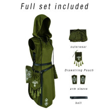 (S) Costume Cosplay Elf With Polyester Fabric And Hooded Cape For Halloween Party