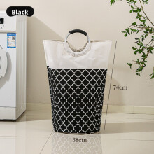 (Black Cylinder) Fabric Large Capacity Laundry Basket With Modern Design For Laundry Area Bedroom