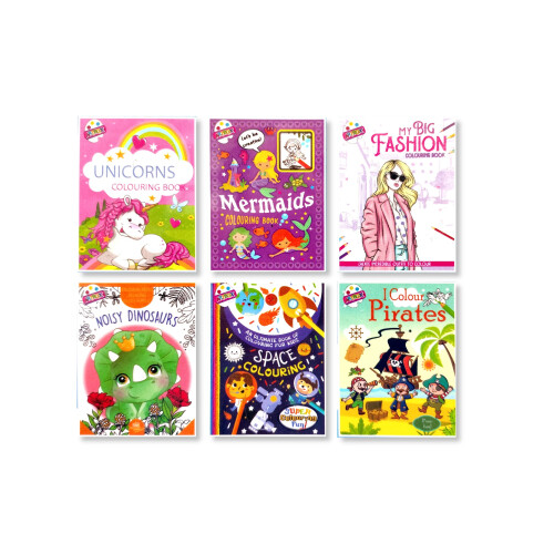 (Pack of 1) Colouring Books - 6 assorted designs