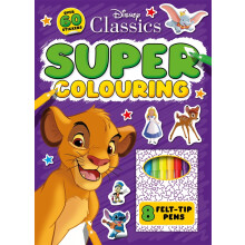 (1 Book) Disney Classics: Super Colouring Book (including 8 felt-tip pens)