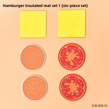 (6pcs)Insulated Hamburger Cup Coasters With Creative Design For Coffee Lovers Home Use