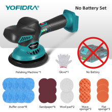 YOFIDRA Polisseuse Électrique 150mm, 2800-7000 tr/min, 6 Vitesses, Pour Voiture, Bois et Meubles, Sans Batterie