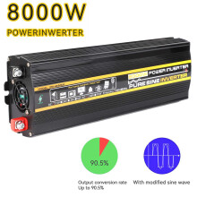 Convertisseur Pur Sinus 8000W, 12V DC vers 220V/230V AC, avec Affichage LED et Ports USB, pour Voiture et Camping