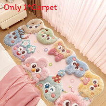 (StyleC,50x80cm)Cute 3d Cartoon Monster Plush Bedside Rug Irregular Wavy Shape Carpe For Bedroom Home Decor