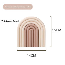 (Beige Brown)Familie Küche Regenbogen Silikon Untersetzer Rutschfest Hitzebeständig Tpr Tisch Schutz