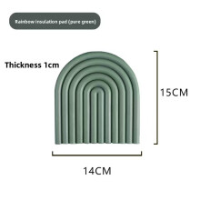 (Pure Green)Protecteur de table en silicone antidérapant résistant à la chaleur pour la cuisine familiale arc-en-ciel