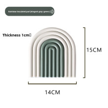 (Elegant Gray Green)Protecteur de table en silicone antidérapant résistant à la chaleur pour la cuisine familiale arc-en-ciel