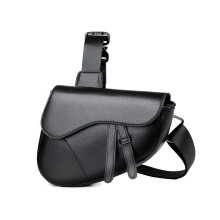 Sac Bandoulière Style Selle pour Homme, Sac à Épaule Noir Léger avec Fermeture Éclair
