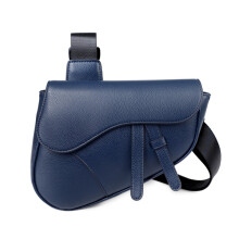 Sac bandoulière homme, sac à fermeture éclair léger, couleur unie bleu