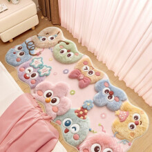 (StyleC,50x80cm)Cute 3d Cartoon Monster Plush Bedside Rug Irregular Wavy Shape Carpe For Bedroom Decor Home