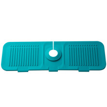 (Sky Blue)Antislip Silicone Sink Mat For Kitchen Counter Splash Prevention Drainage And