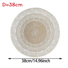 (White)Natural Jute Woven Round Heat Resistant Placemat For Ecofriendly Decor Home