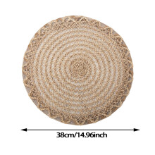 Washable Round Table Mat With Hollow Floral Pattern For Home Decor Dining