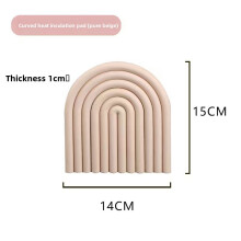 (Pure Beige)Protecteur de table en silicone antidérapant résistant à la chaleur pour la cuisine familiale arc-en-ciel