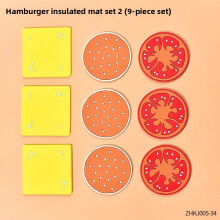 (9pcs)Insulated Hamburger Cup Coasters With Creative Design For Coffee Lovers Home Use