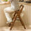 Folding Wooden Library Step Ladder Chair 3-Step Folding Step Stool 4