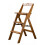 Folding Wooden Library Step Ladder Chair 3-Step Folding Step Stool 8