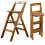 Folding Wooden Library Step Ladder Chair 3-Step Folding Step Stool 1