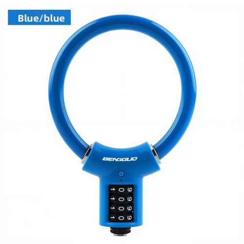 (Blue)Pvc Bike Lock With Fourdigit Code For Enhanced Security And Convenience Cyclist