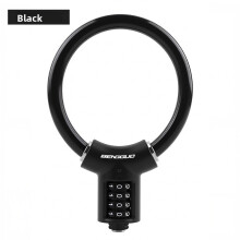 (Black)Pvc Bike Lock With Fourdigit Code For Enhanced Security And Convenience Cyclist