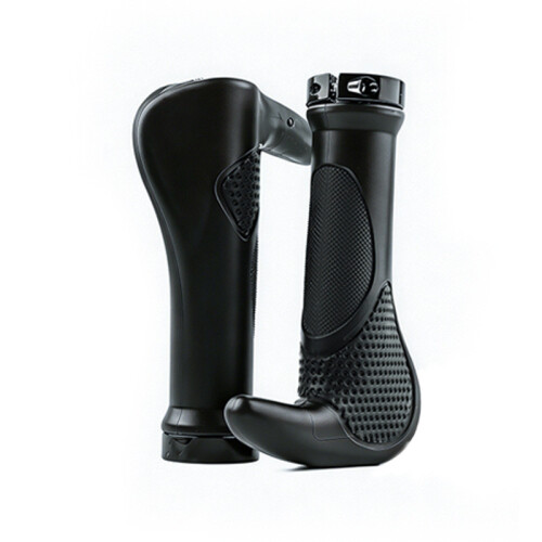 (Black)Cycling Handlebar Grips With Locking System And Rubber Material For Mountain 1