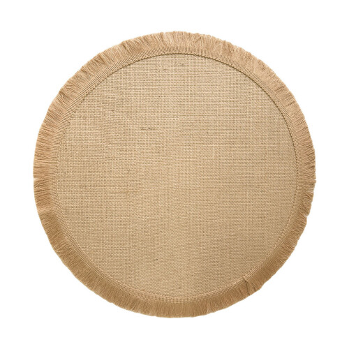 (Round)Jute Round Table Mat With Fringe For Home Dining And Ecoconscious Kitchen Use