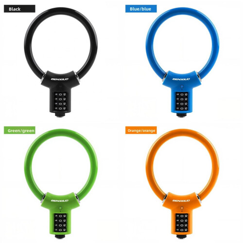 (Black)Pvc Bike Lock With Fourdigit Code For Enhanced Security And Convenience Cyclist 1