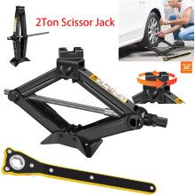 Cric à ciseaux pour voiture, Capacité 2 Ton, Plage de levage 105 à 385 mm, Acier robuste, Kit de changement de pneu