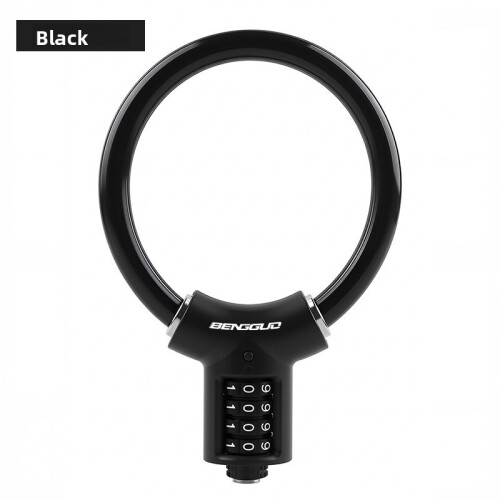 (Black)Pvc Bike Lock With Fourdigit Code For Enhanced Security And Cyclist Convenience