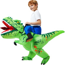 (2, 120-149cm) Kids Dinosaur Inflatable Costume Anime Purim Halloween Christmas Party Cosplay Costume Boys Girls Dress Set