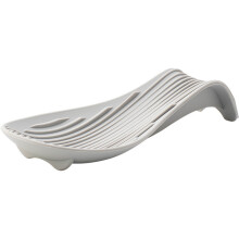 (Light Gray)Durable Silicone Spoon Tray With Non Slip Feet For Kitchen And Use Cooking