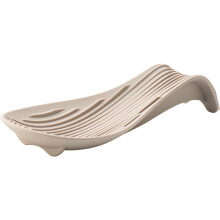 (Khaki)Durable Silicone Spoon Tray With Non Slip Feet For Kitchen And Use Cooking