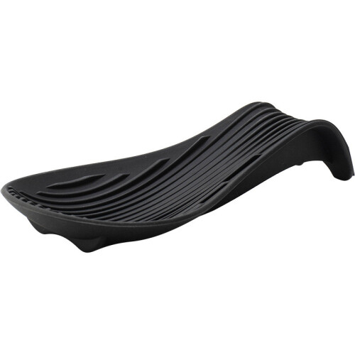 (Black)Durable Silicone Spoon Tray With Non Slip Feet For Kitchen And Use Cooking