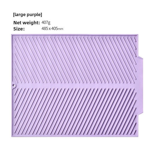 (Purple 485x405mm)Silicone Sink Counter Protector With Absorbent Surface For Kitchen Poolside Use