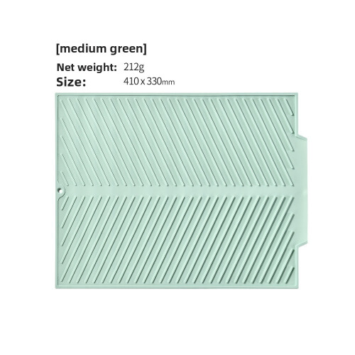 (Green 410x330mm)Silicone Sink Counter Protector With Absorbent Surface For Kitchen Poolside Use