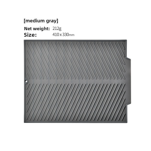 (Gray 410x330mm)Silicone Sink Counter Protector With Absorbent Surface For Kitchen Use Poolside