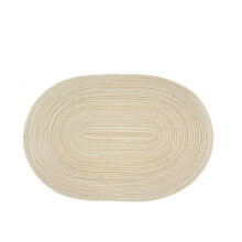 (Ivory)Textured Cotton Elliptical Coaster With Insulating Layer For Settings Restaurant