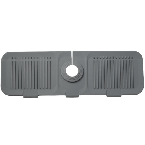(Gray)Tappetino Lavello Silicone Antiscivolo per Bancone Cucina Antispruzzi e Drenaggio