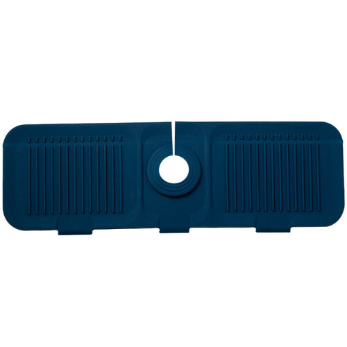(Navy Blue)Tappetino Lavello Silicone Antiscivolo per Bancone Cucina Antispruzzi e Drenaggio