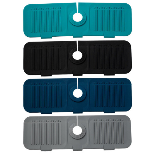 (Gray)Antislip Silicone Sink Mat For Kitchen Counter Splash Prevention Drainage And 1