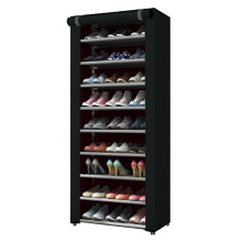10-Tier Shoe Rack Storage Cabinet with Dustproof Cover Holds 27 Pairs