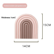 (Gradient Pink)Sottobicchiere Silicone Arcobaleno Cucina Famiglia Antiscivolo Termico Protezione Tpr Tavolo