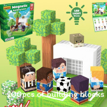 (Football)Blocs aimants arc-en-ciel de ferme avec 100 pièces pour enfants temps de jeu imaginatif