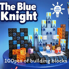 (Blue Castle)Blocs aimants arc-en-ciel de ferme avec 100 pièces pour enfants temps de jeu imaginatif