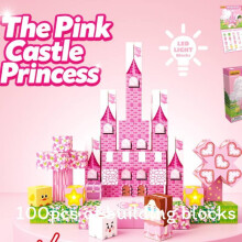 (Pink Castle)Farm Rainbow Magnet Blocks With 100 Pieces For Children Imaginative Playtime